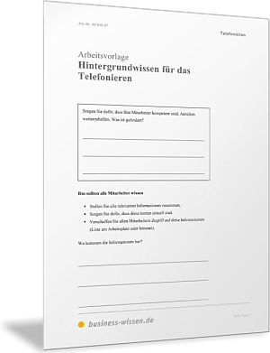 Hintergrundwissen für das Telefonieren