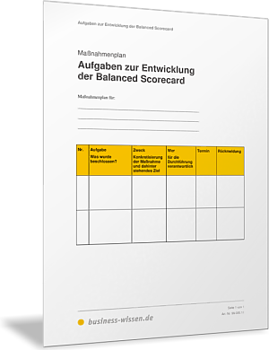 Aufgaben zur Entwicklung der Balanced Scorecard