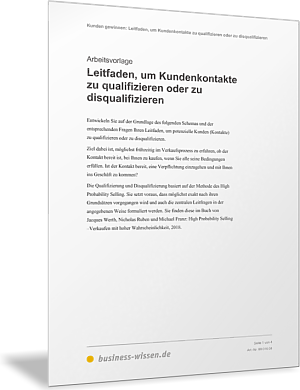 Leitfaden: Kundenkontakte qualifizieren oder disqualifizieren