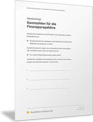 BSC-Kennzahlen für die Finanzperspektive