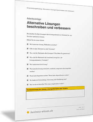 Alternativen für die Entscheidungsfindung beschreiben und verbessern