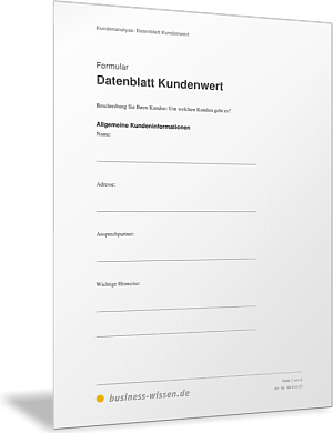 Datenblatt Kundenwert
