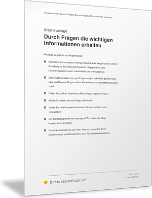 Durch Fragen die wichtigen Informationen erhalten