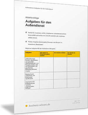 Aufgaben für den Außendienst