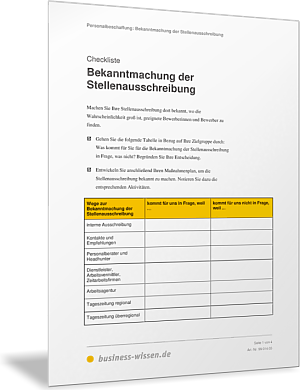 Stellenausschreibung bekanntmachen