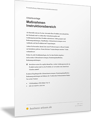 Maßnahmen Instruktionsbereich
