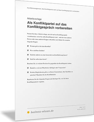 Als Konfliktpartei auf das Konfliktgespräch vorbereiten