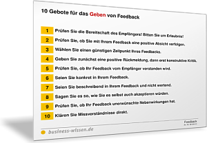 10 Gebote für das Geben von Feedback
