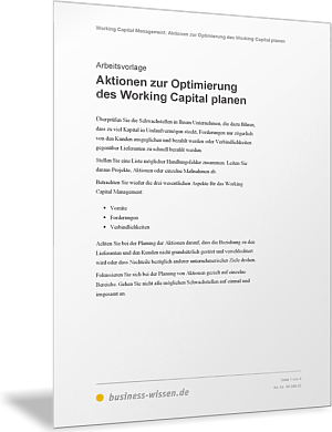 Aktionen zur Optimierung des Working Capital planen