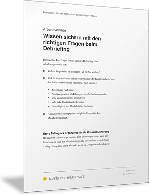 Wissen sichern mit den richtigen Fragen beim Debriefing