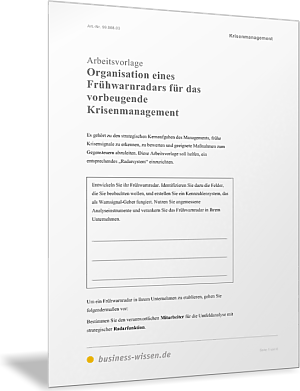 Frühwarnradar für das vorbeugende Krisenmanagement einrichten