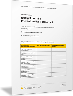 Erfolgskontrolle interkultureller Teamarbeit