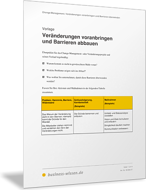 Veränderungen voranbringen und Barrieren abbauen