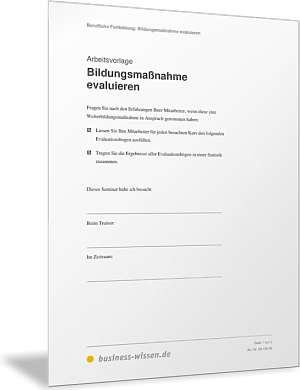 Bildungsmaßnahme evaluieren