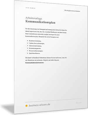 Kommunikationsplan für die interne Strategiekommunikation erarbeiten
