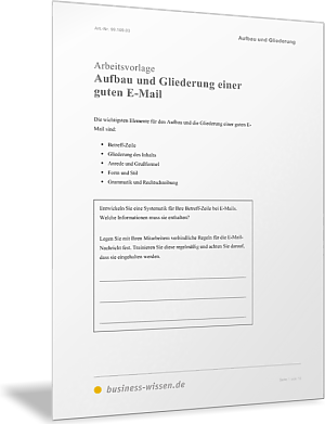 Geschäftliche E-Mail schreiben - Vorlage
