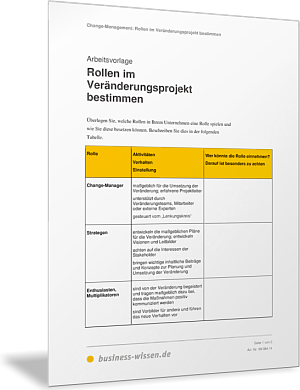 Rollen im Veränderungsprojekt bestimmen