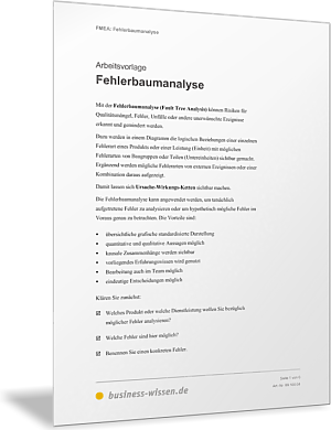 FMEA-Fehlerbaumanalyse