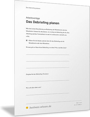 Das Debriefing planen
