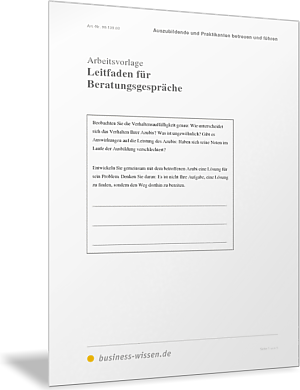 Leitfaden für Beratungsgespräche