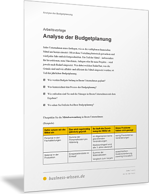 Budgetplanung prüfen