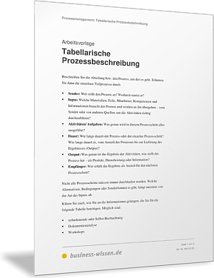 Tabellarische Prozessbeschreibung