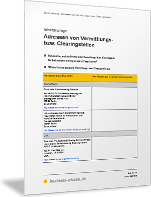 Adressen von Vermittlungs- und Clearingstellen