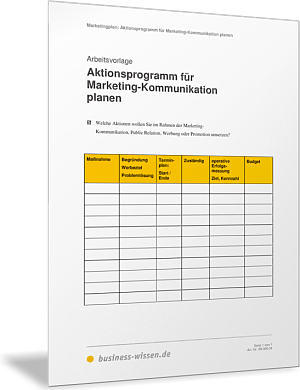 Aktionsprogramm für die Marketing-Kommunikation planen – Vorlage ...