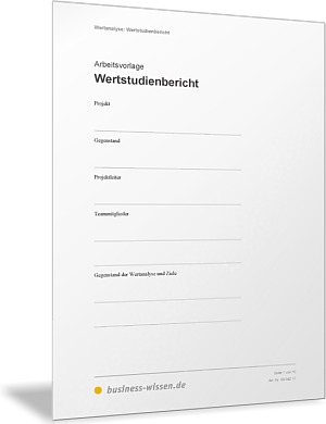 Wertstudienbericht zum Wertanalyse-Ergebnis erstellen