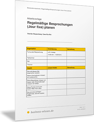 Jour fixe und andere regelmäßige Besprechungen planen und moderieren