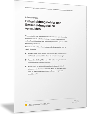 Entscheidungsfehler und Entscheidungsfallen vermeiden
