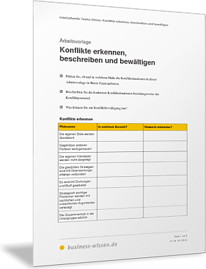 Konflikte erkennen, beschreiben und bewältigen