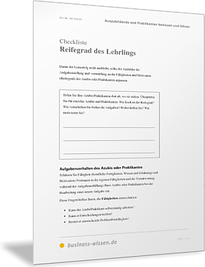 Reifegrad des Lehrlings