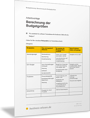 Budgetgrößen berechnen