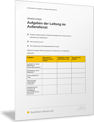 Aufgaben der Außendienstleitung