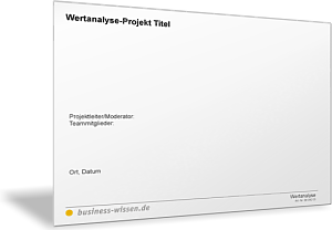 Präsentation der Entscheidungsvorlage zum Wertanalyse-Projekt