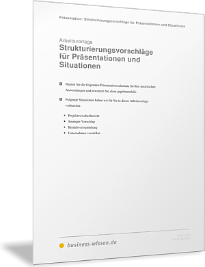 Strukturierungsvorschläge für unterschiedliche Präsentationen
