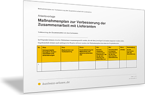 Maßnahmenplan zur Verbesserung der Zusammenarbeit mit Lieferanten