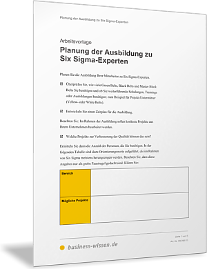Ausbildung zu Six Sigma-Experten planen