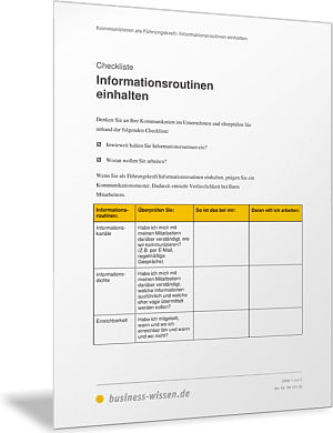 Informationsroutinen einhalten