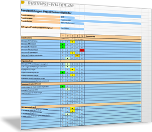 Rückmeldung zum Projektverlauf geben - Feedbackbogen für Projektmitarbeiter