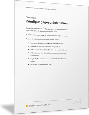 Kündigungsgespräch führen