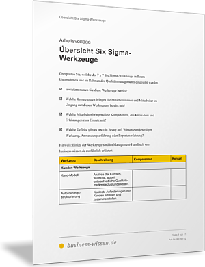 Six Sigma-Werkzeuge einsetzen
