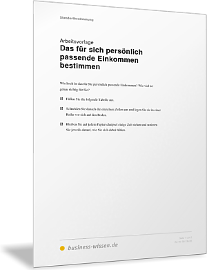 Das für sich persönlich passende Einkommen bestimmen