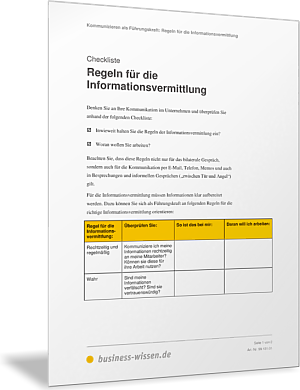 Regeln für die Informationsvermittlung
