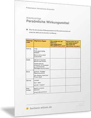 Präsentation: Persönliche Wirkungsmittel überprüfen