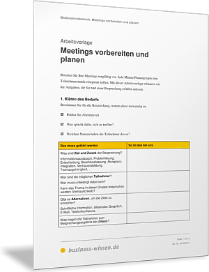 Meetings als Moderator vorbereiten und planen