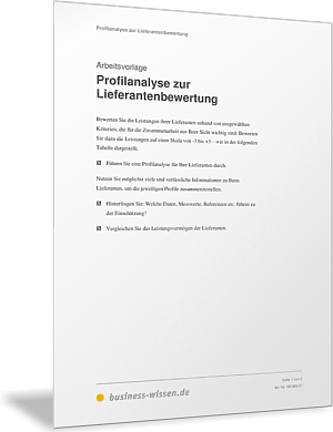 Profilanalyse zur Lieferantenbewertung