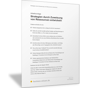 Strategien durch Zuweisung von Ressourcen entwickeln