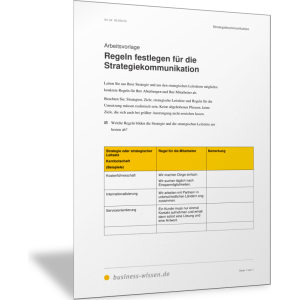 Regeln festlegen für die Strategiekommunikation